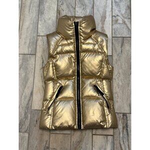SAM. NYC Girls size 10 Gold Metallic Down Filled Puffer Vest MSRP $325
